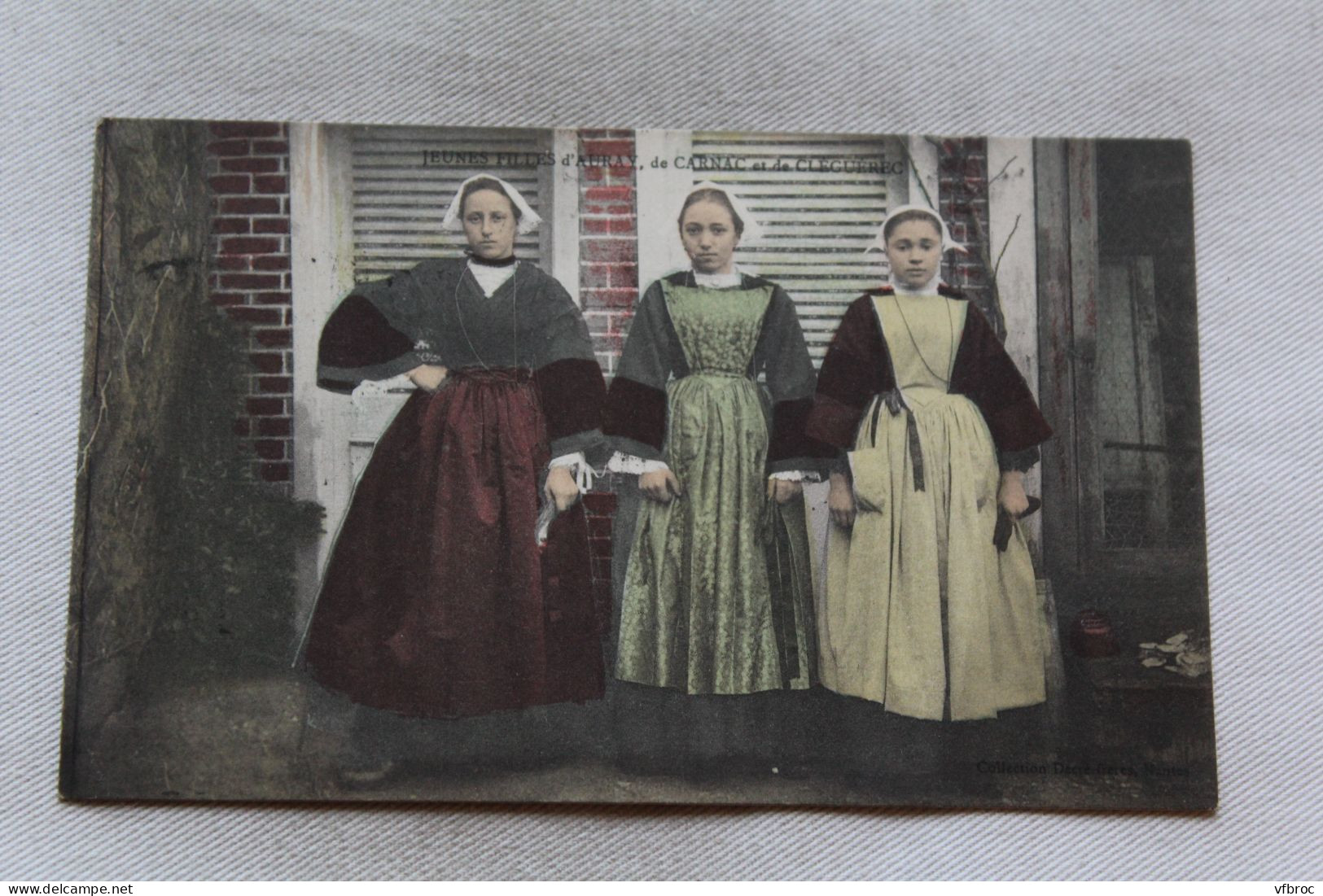 Cpa 1908, jeunes filles de Carnarc et Cleguerec, Morbihan 56