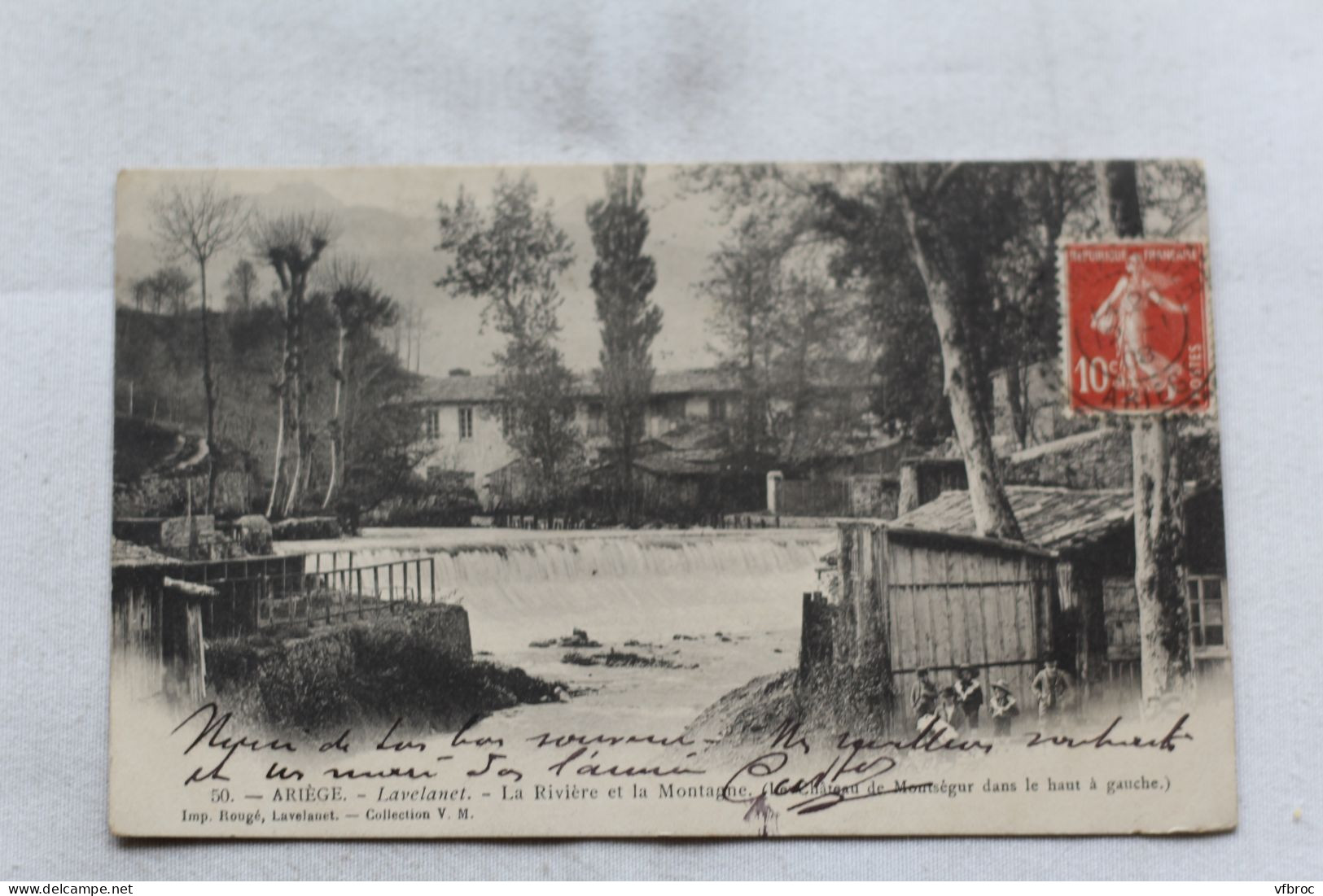 Cpa 1908, Lavelanet, la rivière et la montagne, Ariège 09