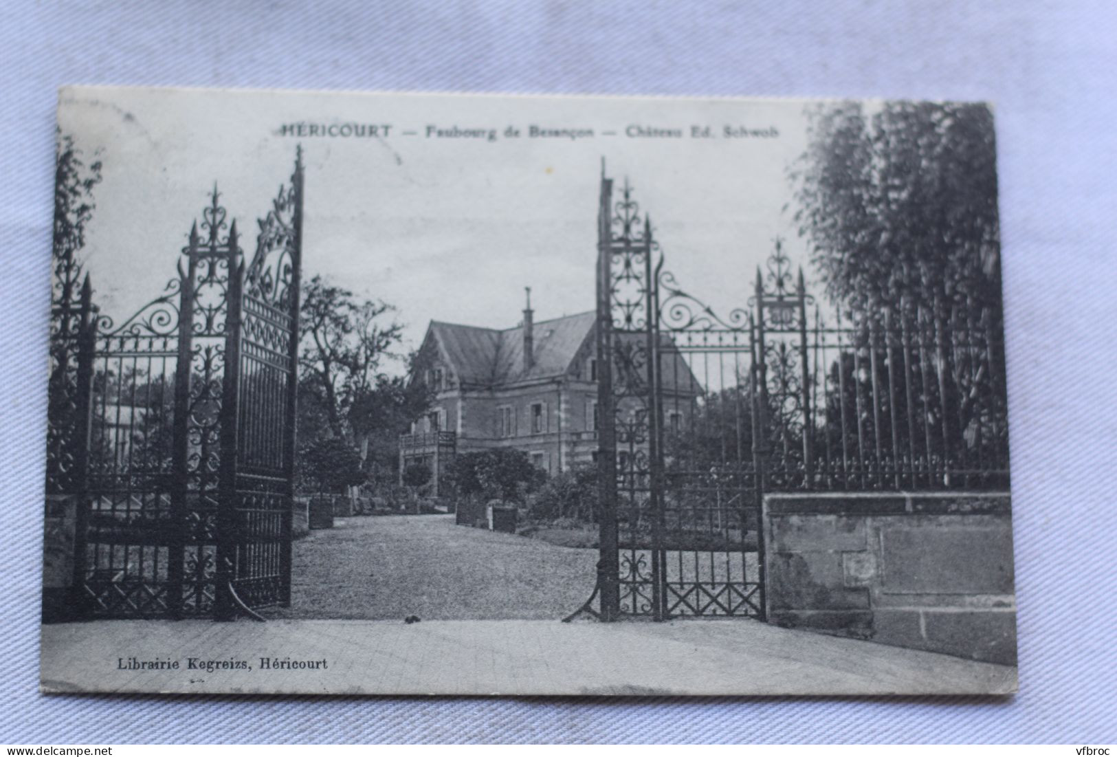 Cpa 1909, Héricourt, faubourg de Besançon, château Ed. Schwob, Oise 60