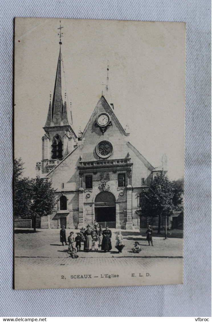 Cpa 1909, Sceaux, l'église, Hauts de Seine 92