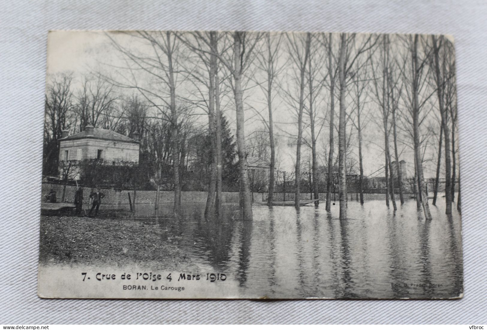 Cpa 1910, Boran, le Carouge, crue de l'Oise le 4 mars 1910, Oise 60