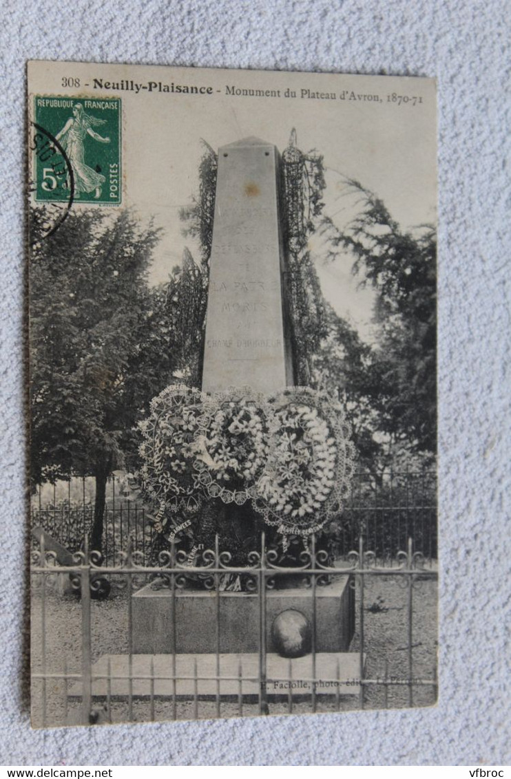 Cpa 1910, Neuilly Plaisance, monument du plateau d'Avron, Seine saint Denis 93