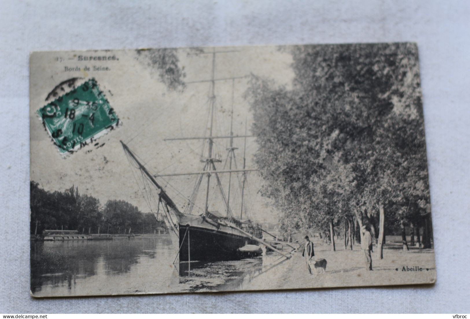 Cpa 1910, Suresnes, bords de seine, voilier, Hauts de Seine 92