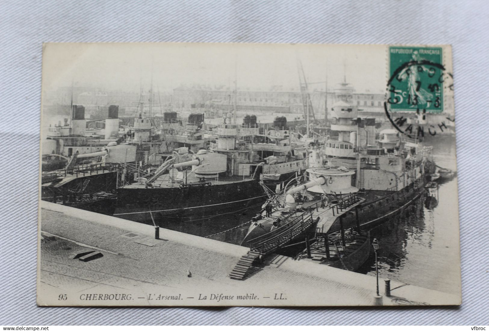 Cpa 1911, Cherbourg, l'arsenal, la défense mobile, Militaria, Manche 50