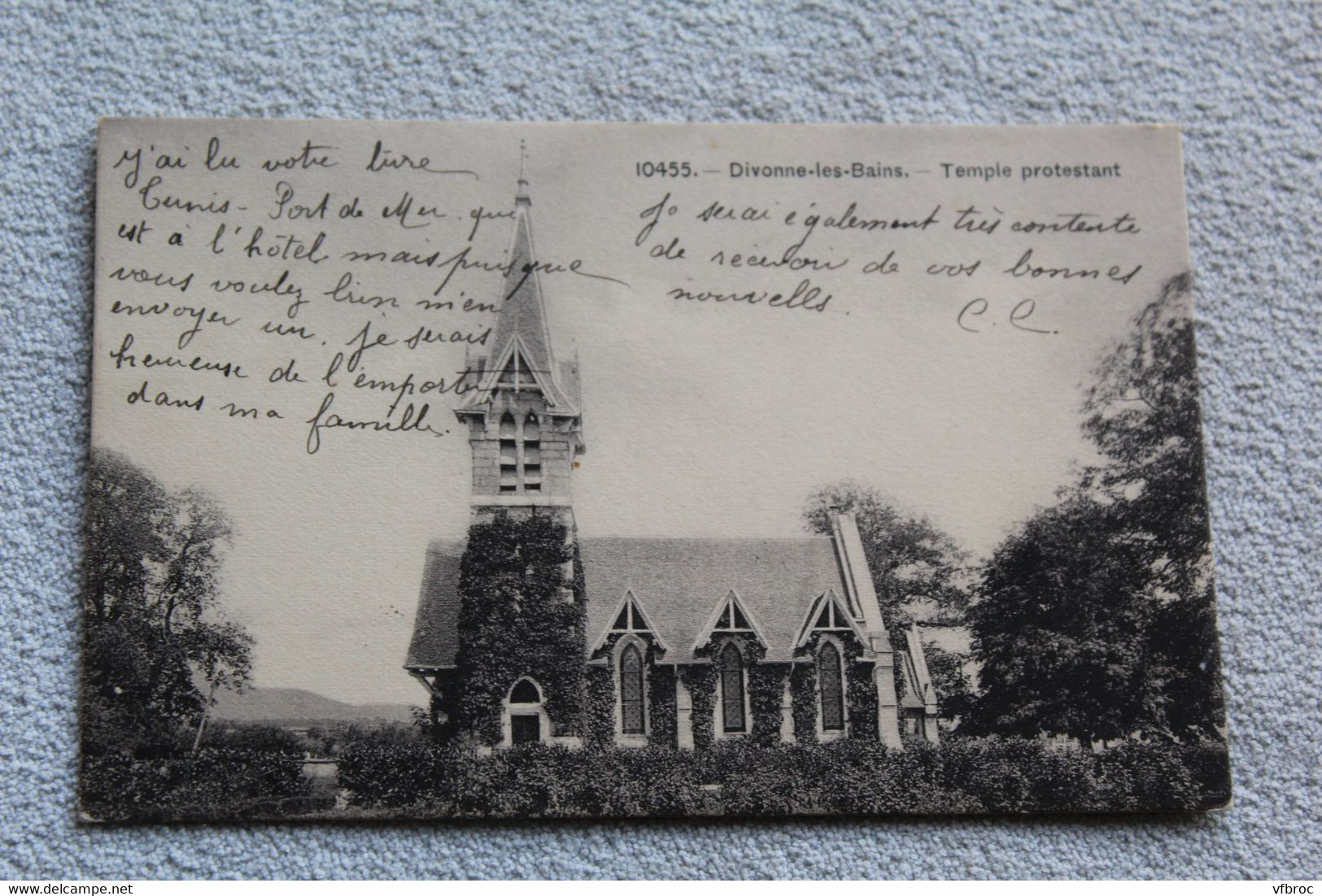 Cpa 1911, Divonne les bains, temple protestant, Ain 01