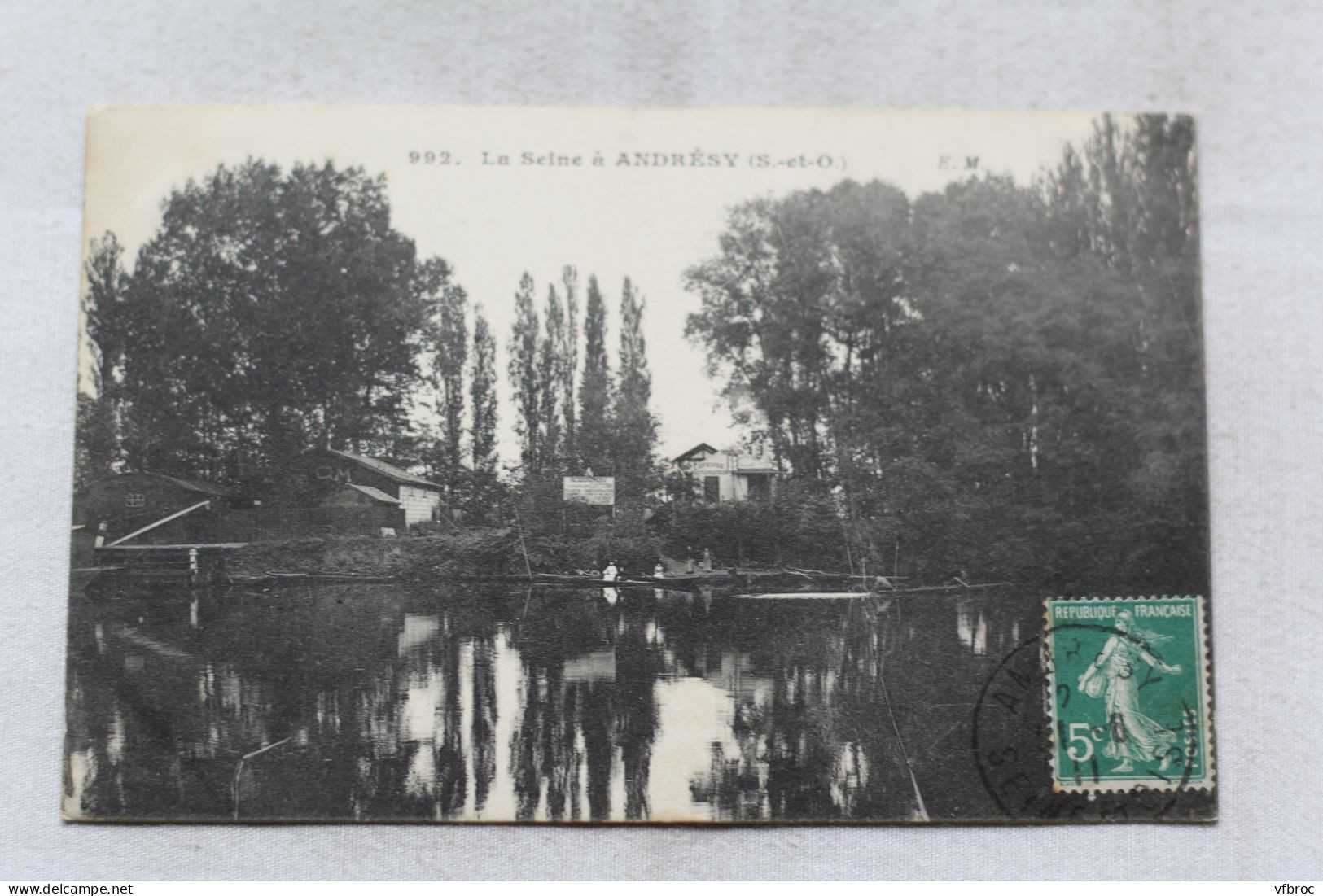Cpa 1911, la Seine à Andrésy, Yvelines 78