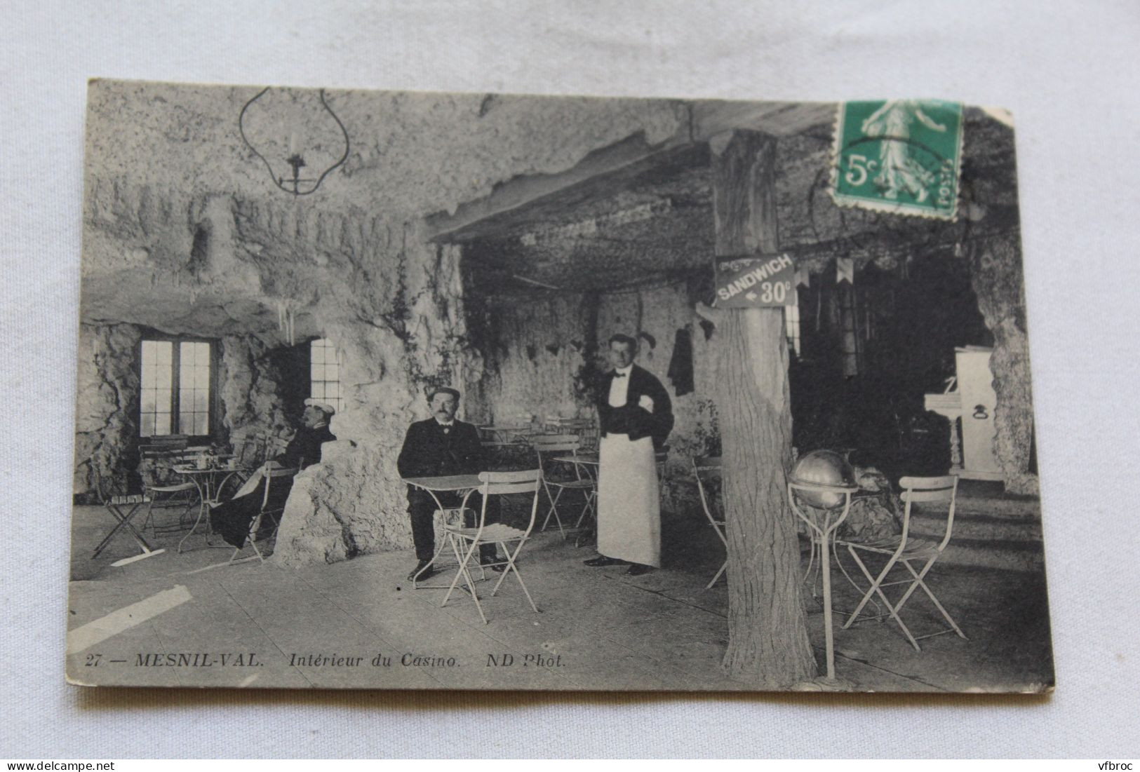 Cpa 1911, Mesnil Val, intérieur du casino, Seine maritime 76