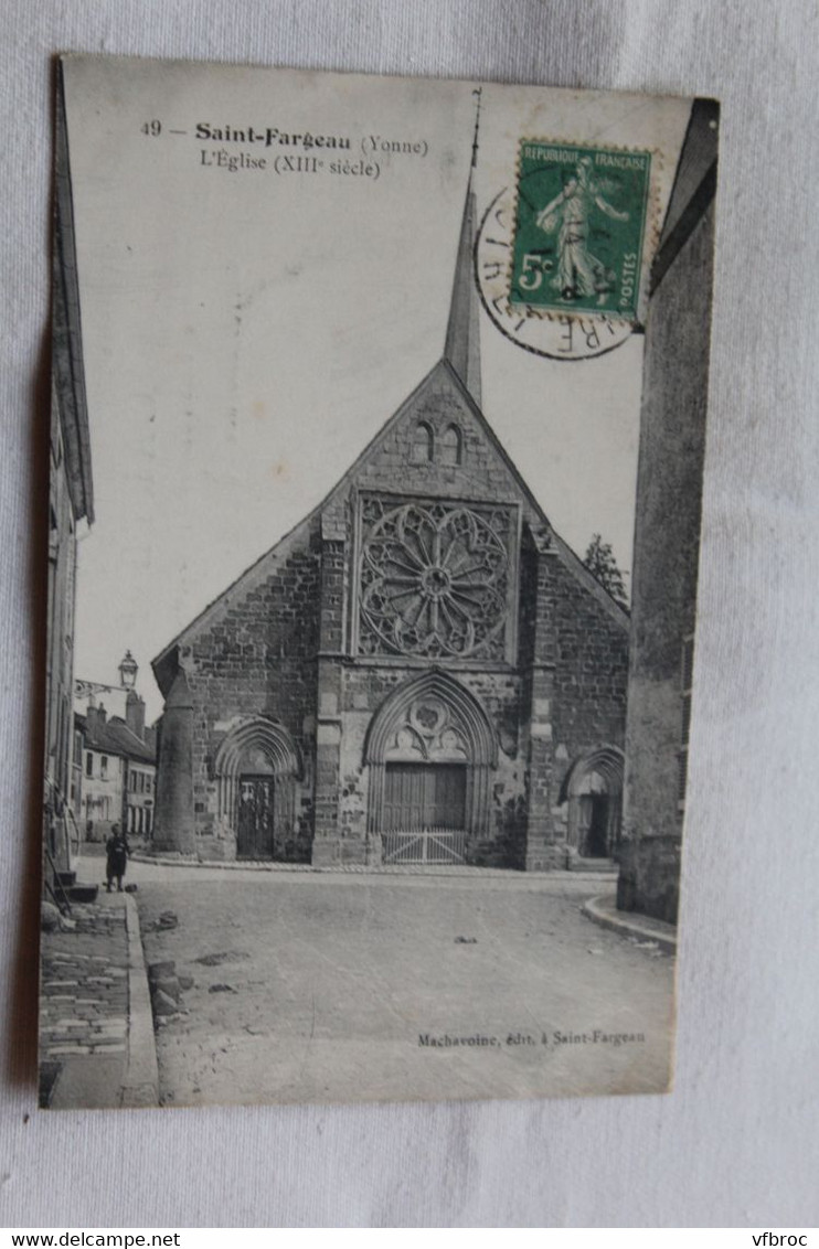 Cpa 1911, Saint Fargeau, l'église, Yonne 89