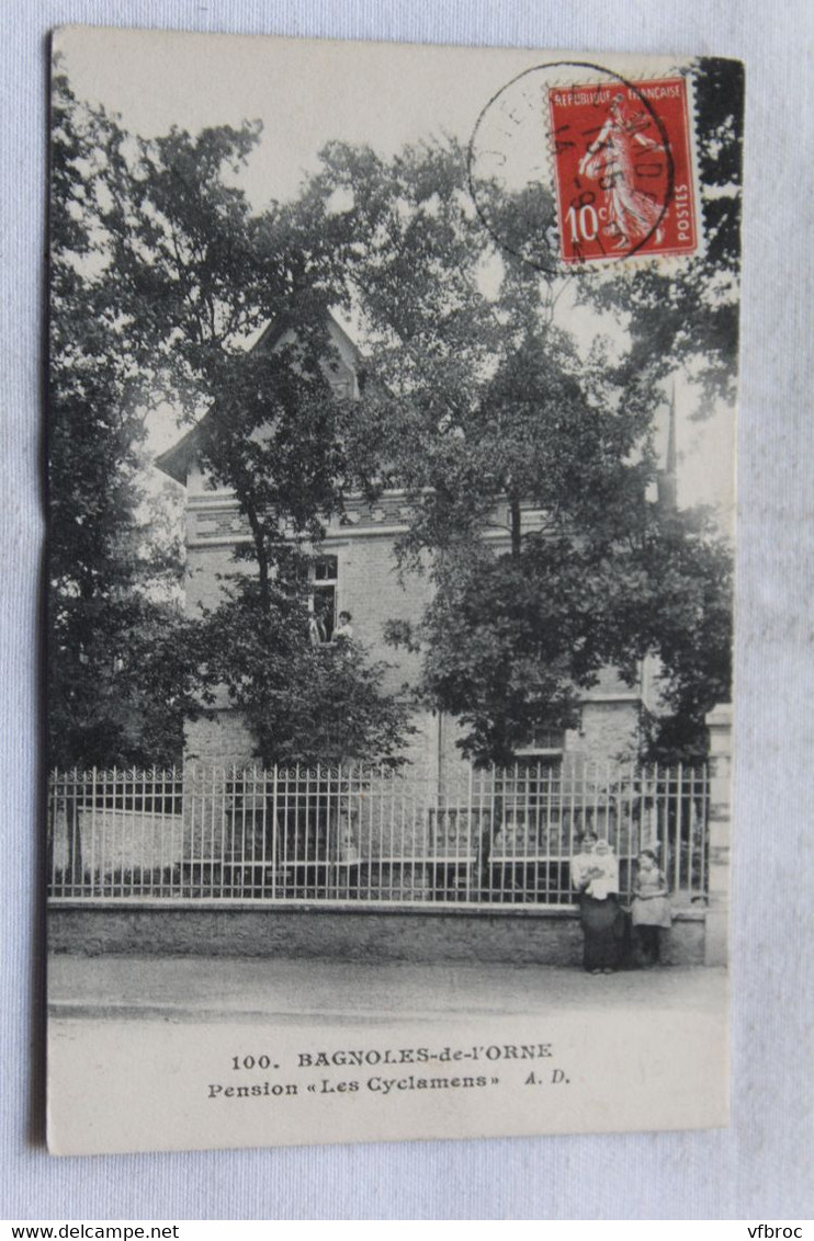 Cpa 1912, Bagnoles de l'Orne, pension "les Cyclamens, Orne 61