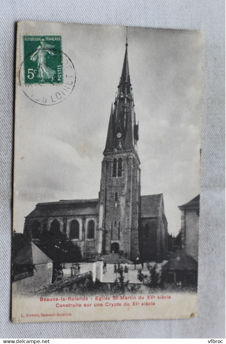 Cpa 1912, Beaune la Rolande, église saint Martin, Loiret 45