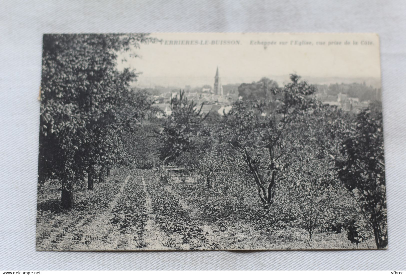 Cpa 1912, Verrières le Buisson, échappée sur l'église, vue prise de la côte, Essonne 91