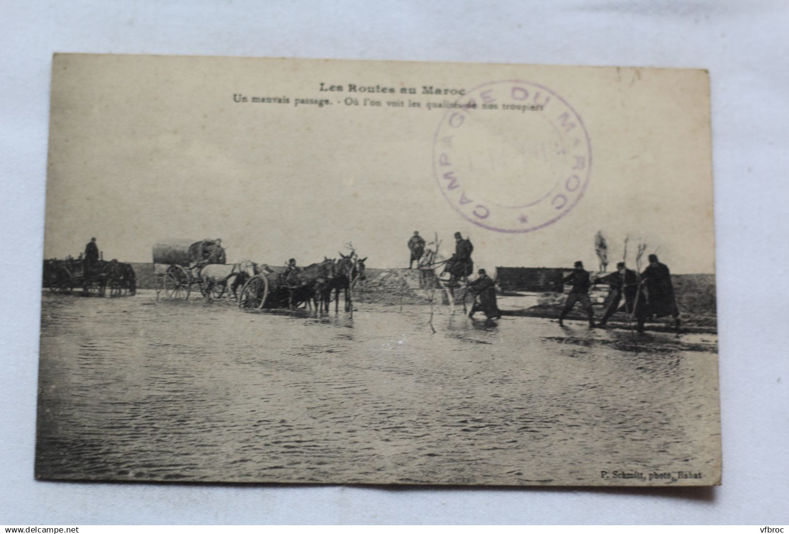 Cpa 1913, les routes du Maroc, un mauvais passage, Militaria, Maroc