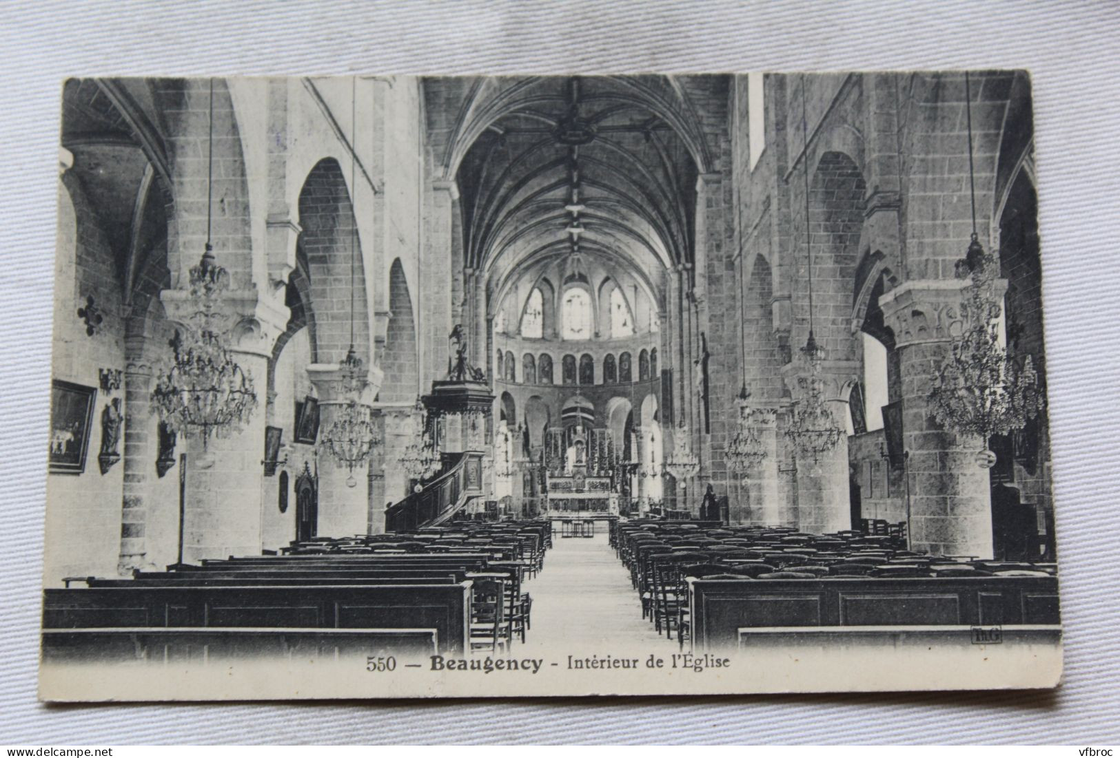 Cpa 1914, Beaugency, intérieur de l'église, Loiret 45
