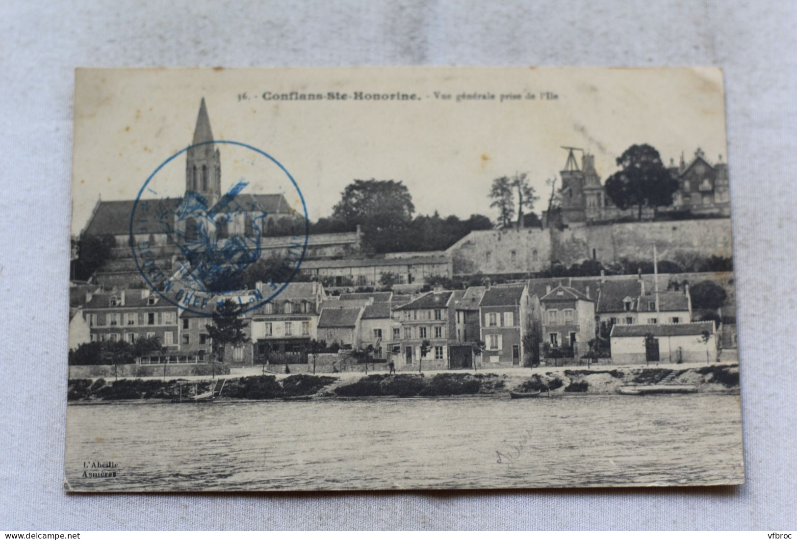 Cpa 1914, Conflans saint Honorine, vue générale prise de l'ile, Yvelines 78