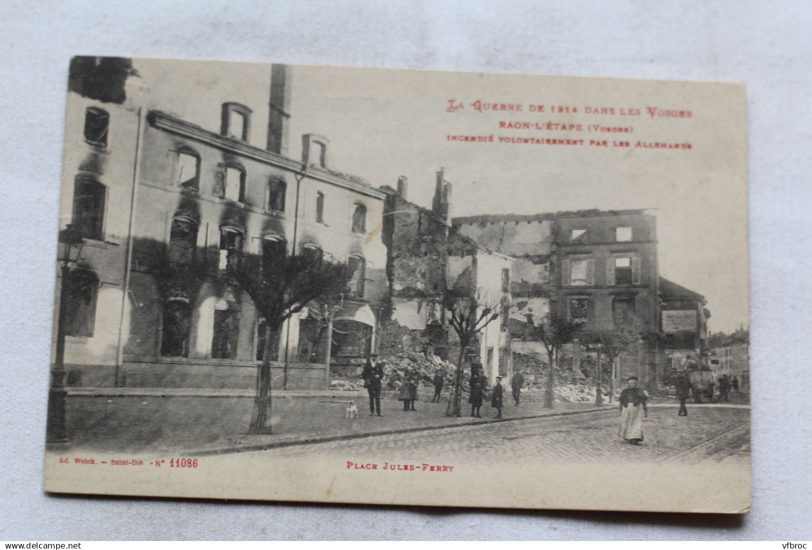 Cpa 1915, Raon l'Etape, place Jules Ferry, Vosges 88