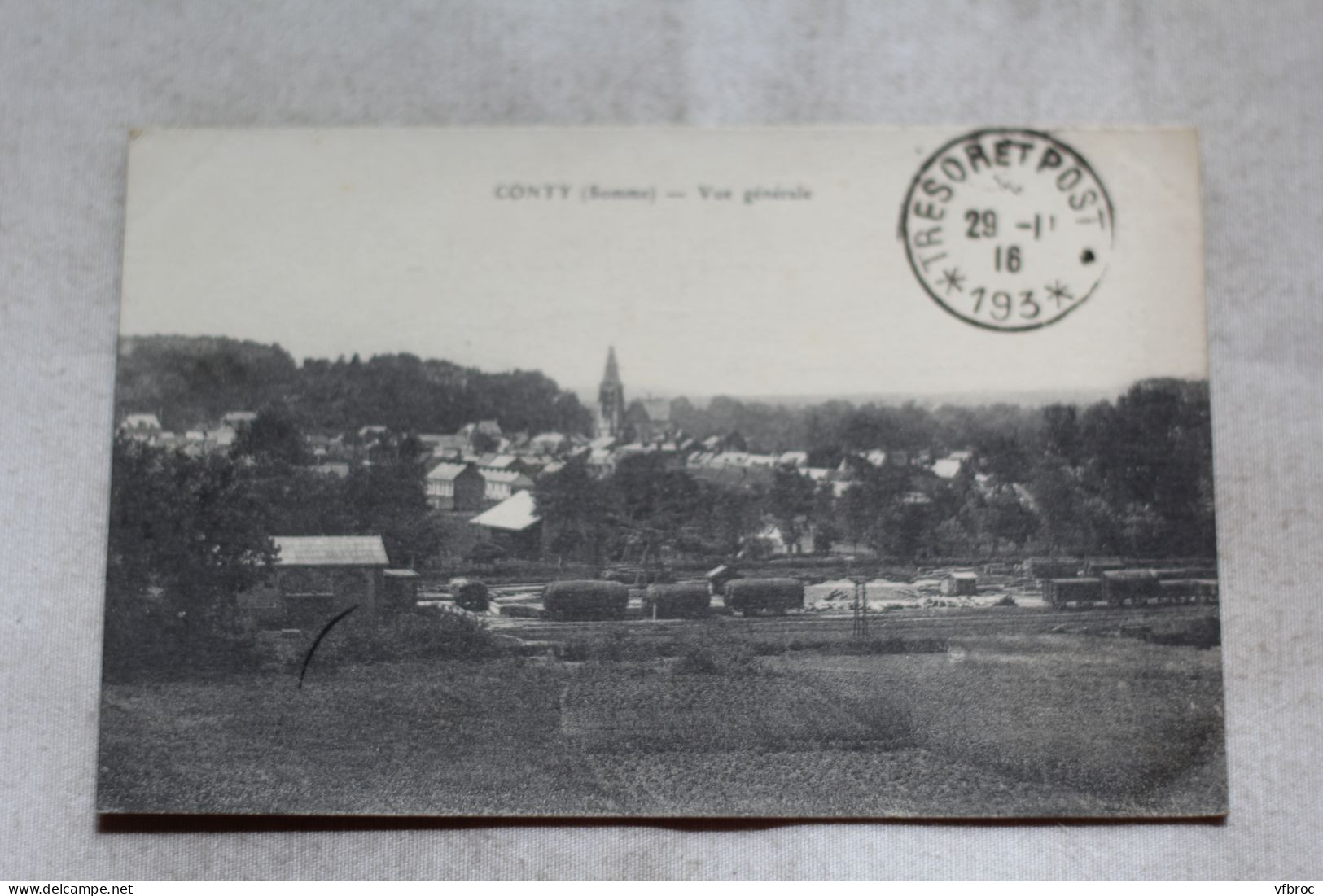 Cpa 1916, Conty, vue générale, Somme 80