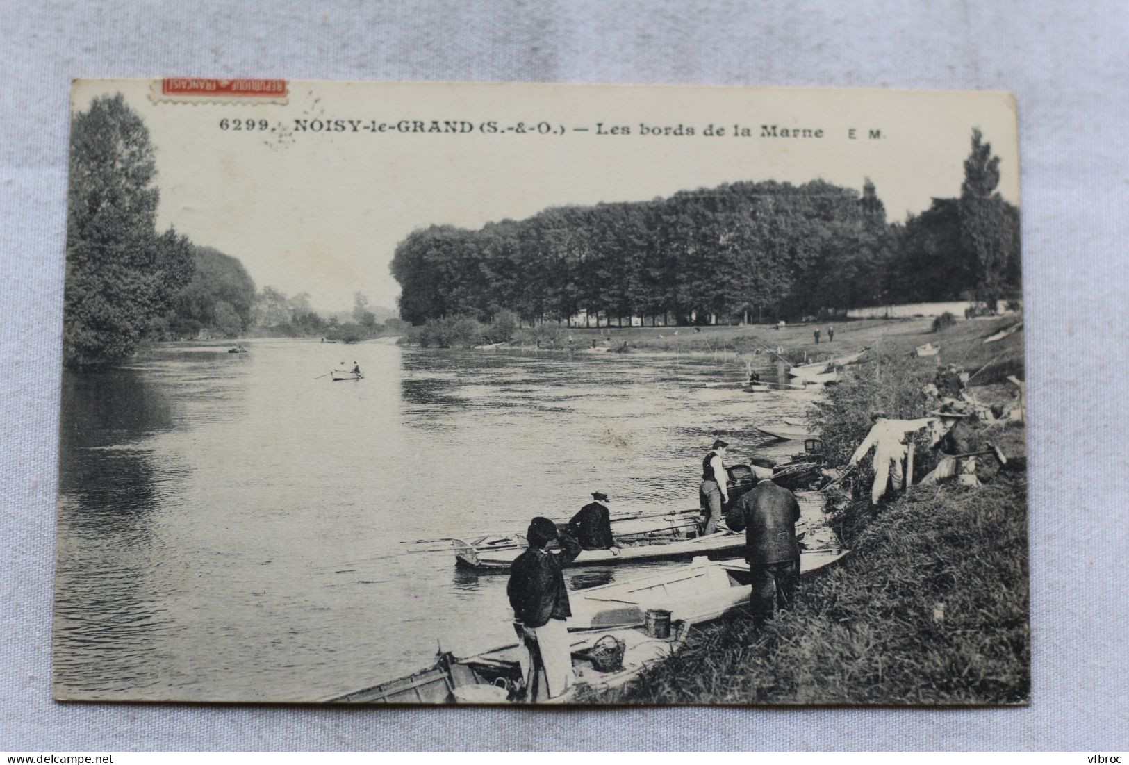 Cpa 1916, Noisy le Grand, les bords de la Marne, pêche, Seine saint Denis 93
