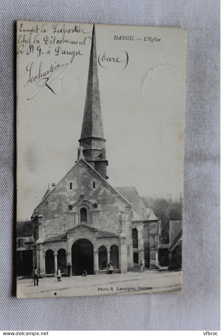 Cpa 1917, Dangu, l'église, Eure 27