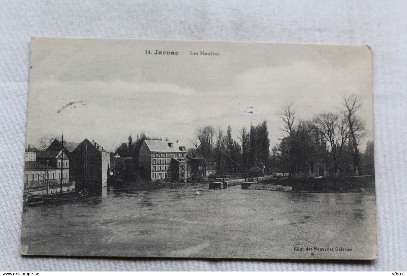 Cpa 1917, Jarnac, les moulins, Charente 16