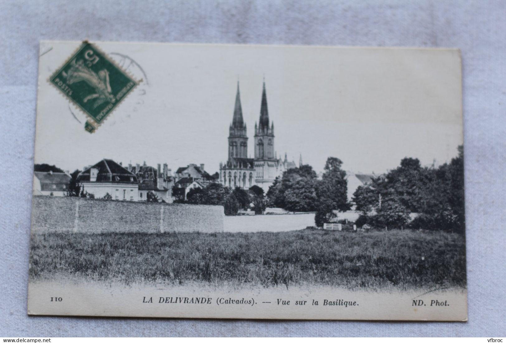 Cpa 1917, La Delivrande, vue sur la basilique, Calvados 14