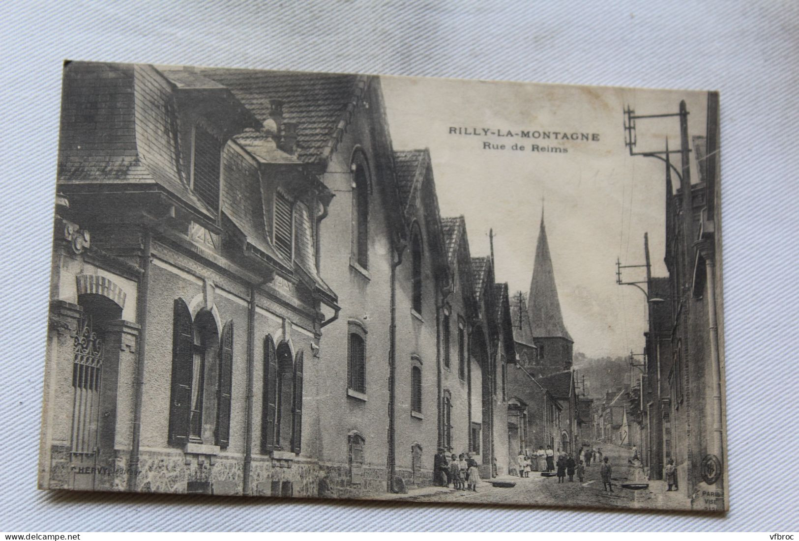 Cpa 1917, Rilly la Montagne, rue de Reims, Marne 51