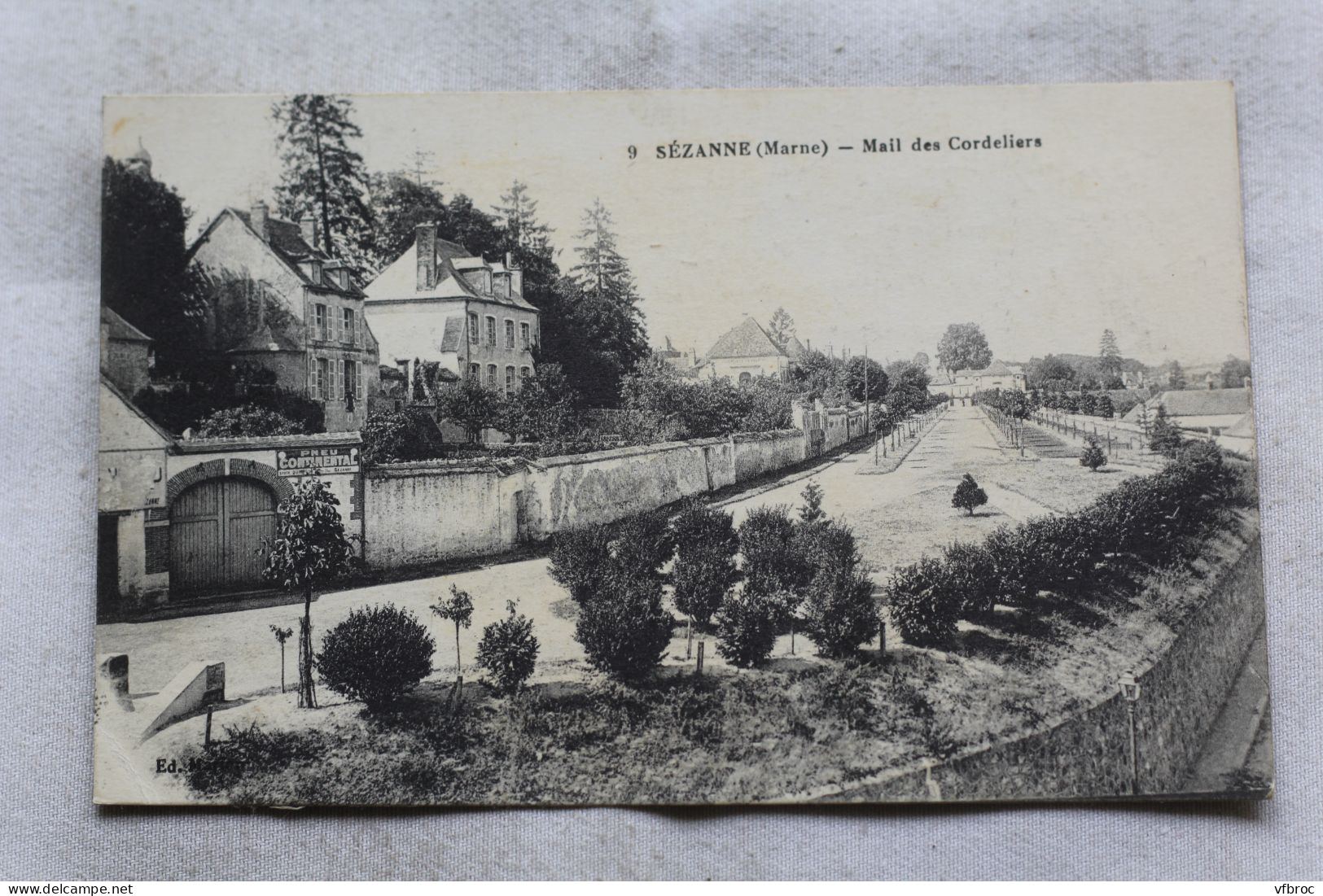 Cpa 1917, Sezanne, mail des Cordeliers, Marne 51