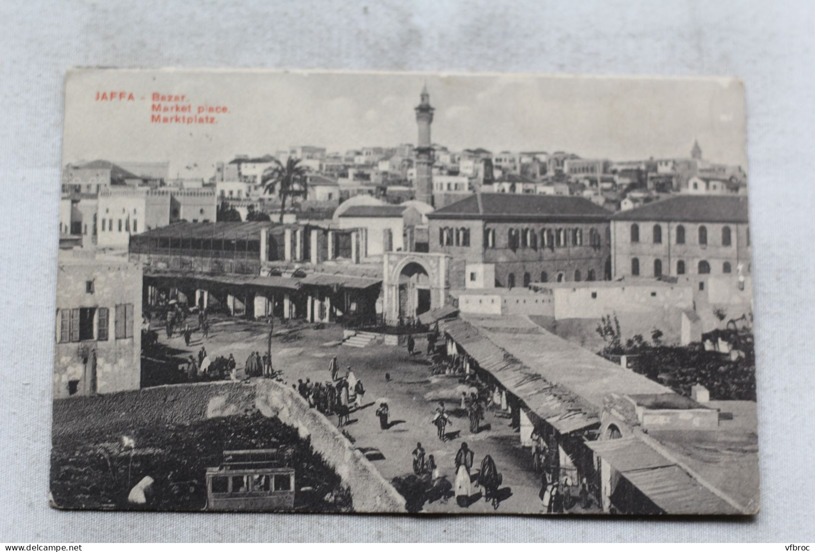 Cpa 1918, Jaffa, bazar, market place, Israël