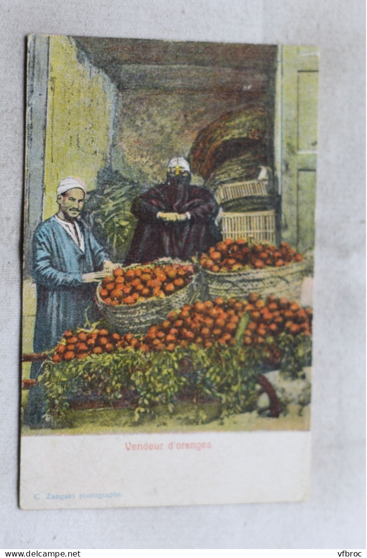 Cpa 1918, vendeur d'oranges, Egypte
