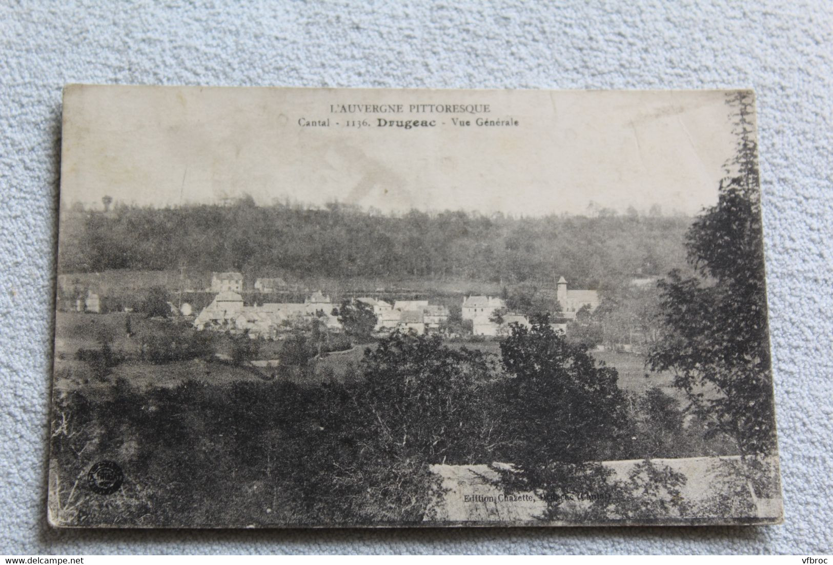 Cpa 1919, Drugeac, vue générale, Cantal 15