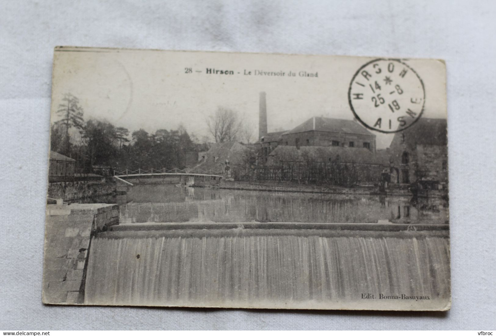 Cpa 1919, Hirson, le déversoir du Gland, Aisne 02