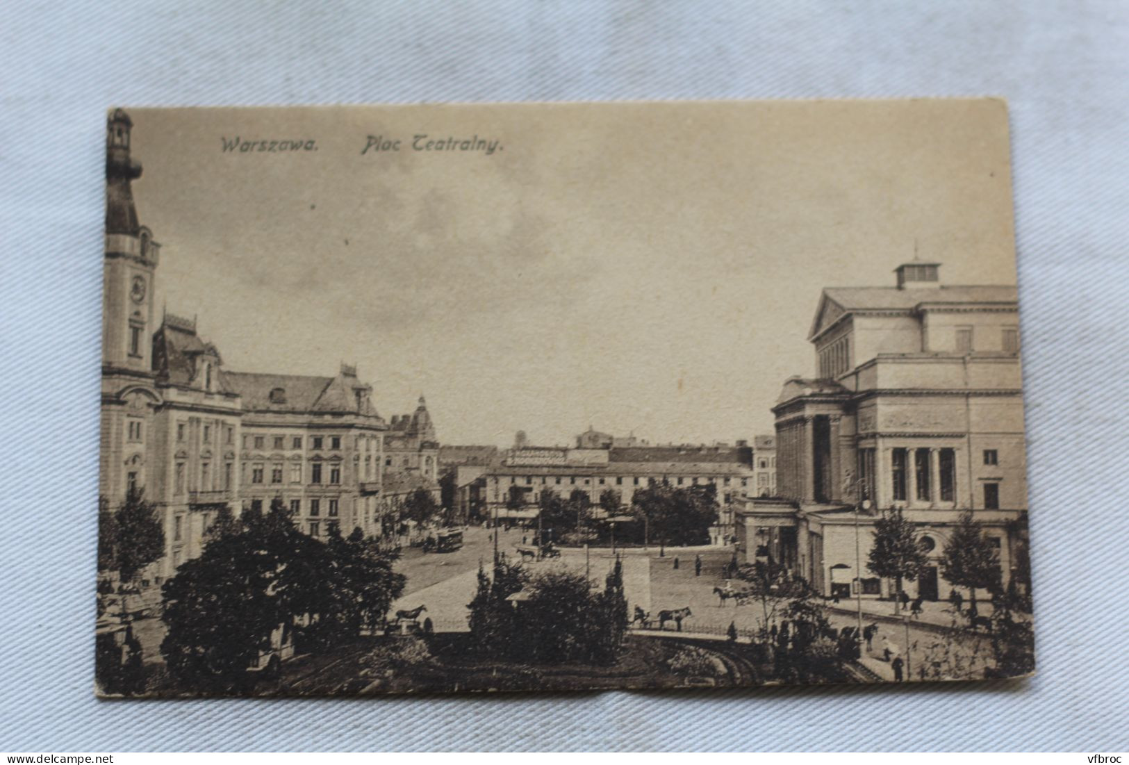 Cpa 1919, Warszawa, Varsovie, plac teatralny, Pologne