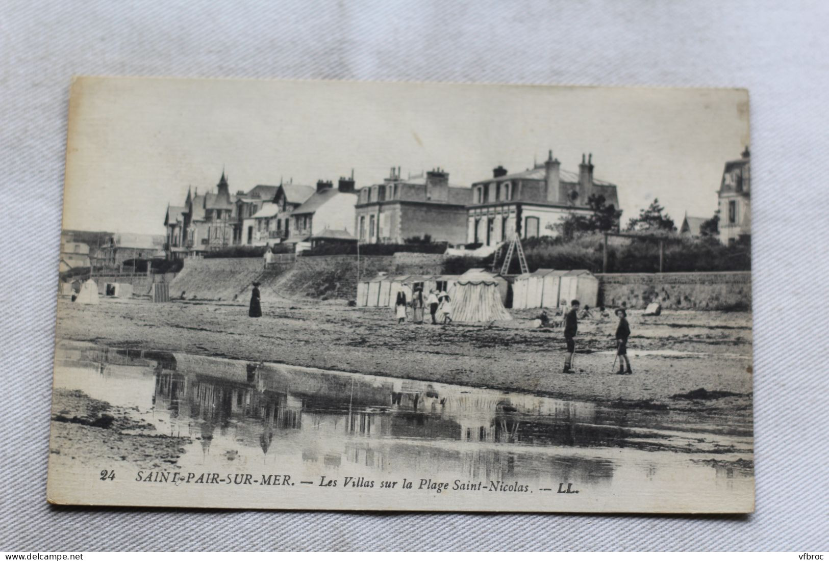 Cpa 1920, Saint Pair sur mer, les villas sur la plage saint Nicolas, Manche 50