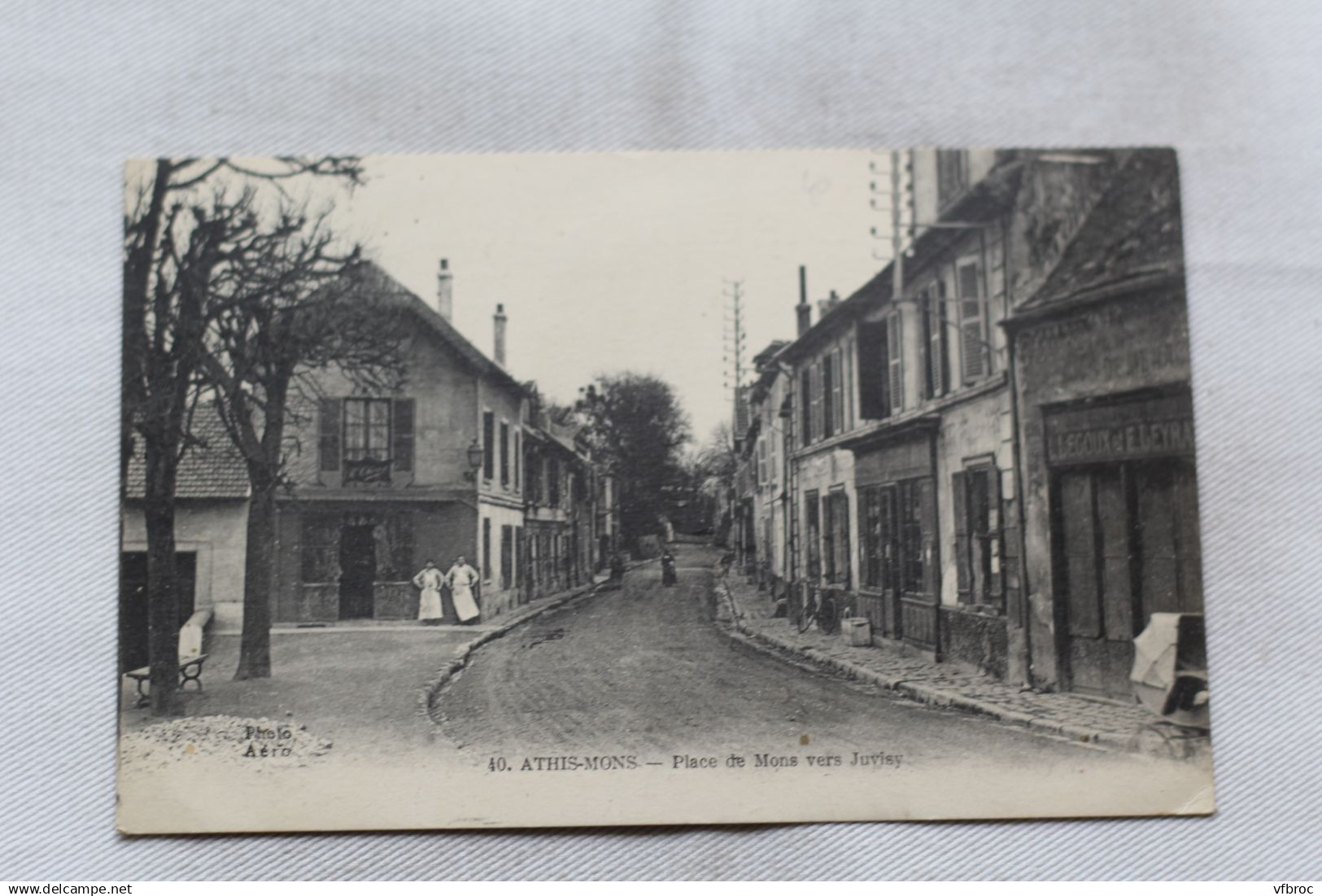 Cpa 1921, Athis Mons, place de Mons vers Juvisy, Essonne 91