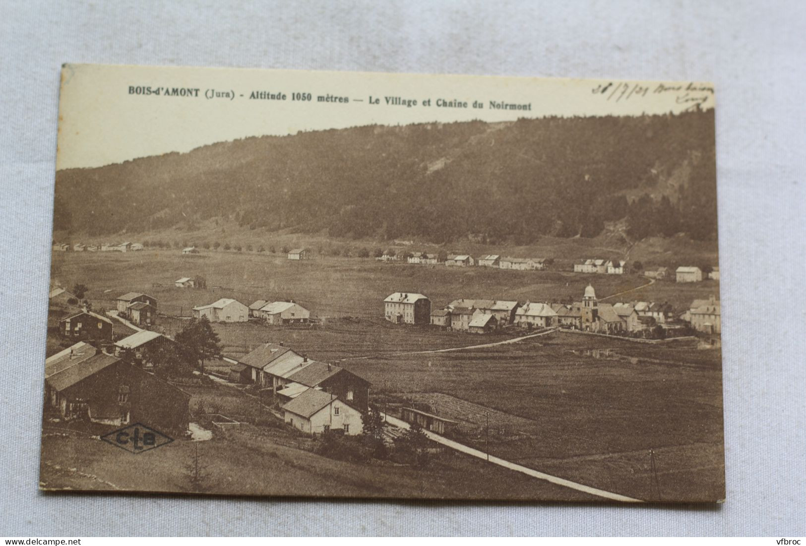 Cpa 1921, Bois d'Amont, le village et chaine du Noirmont, Jura 39