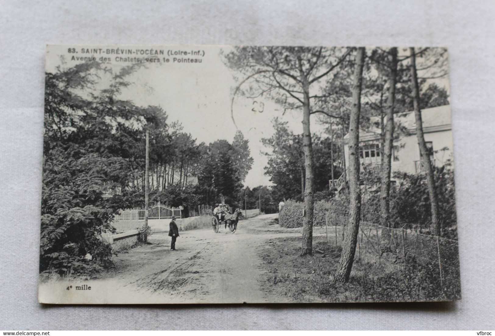 Cpa 1921, Saint Brévin l'Océan, avenue des chalets vers le Pointeau, Loir Atlantique 44