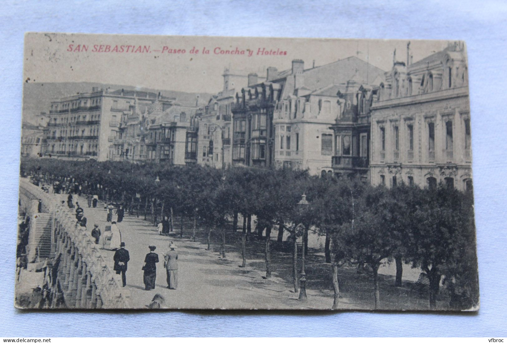 Cpa 1923, San Sebastian, paseo de la Concha y hoteles, Espagne