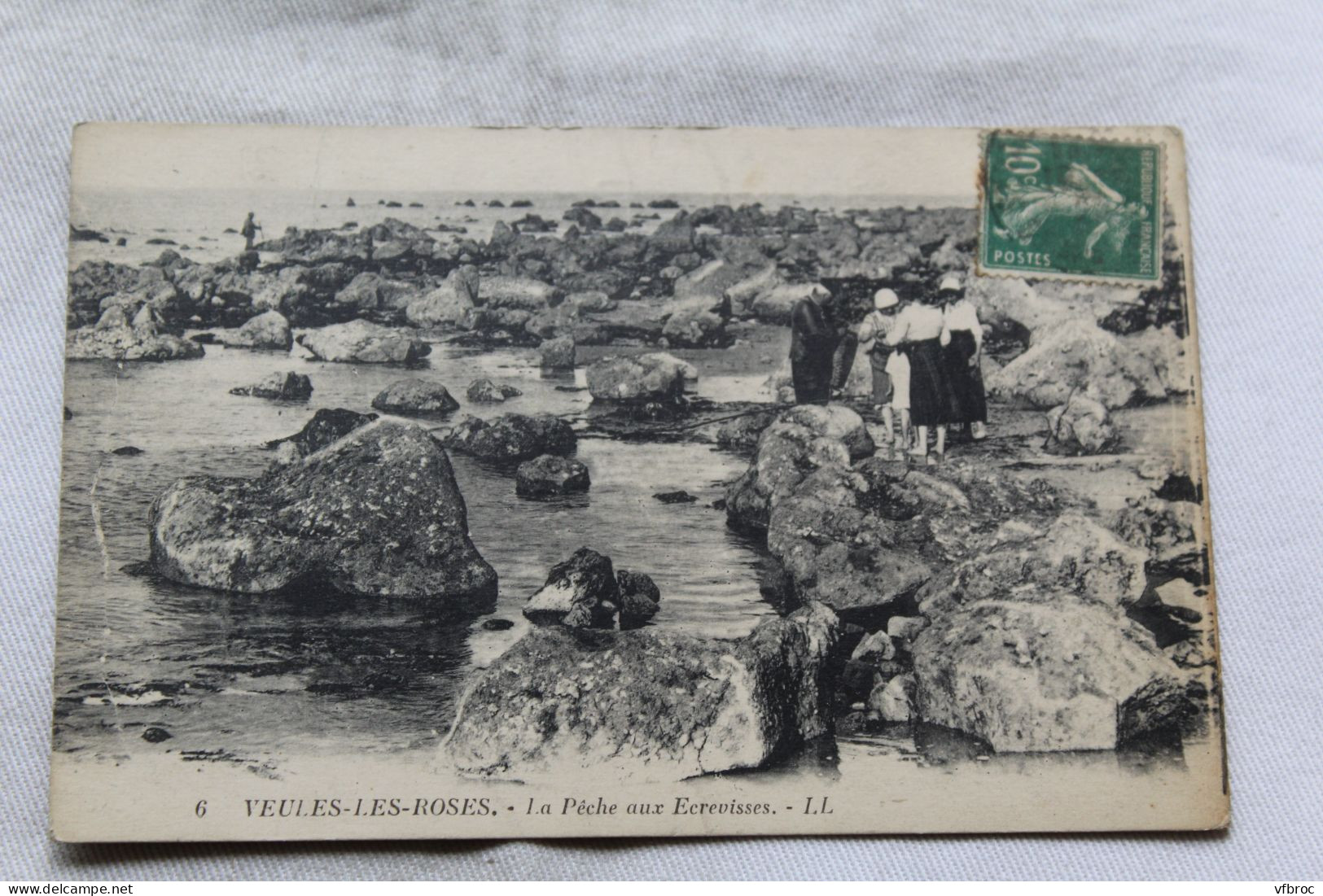 Cpa 1923, Veules les Roses, la pêche aux écrevisses, Seine maritime 76