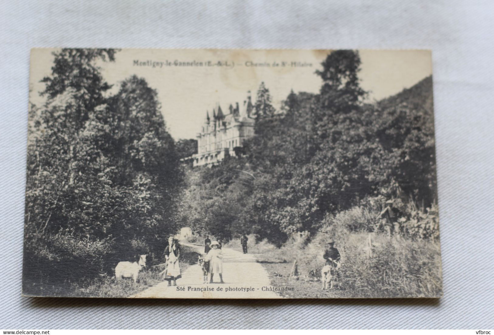 Cpa 1924, Montigny le Gannelon, chemin de saint Hilaire, Eure et Loir 28