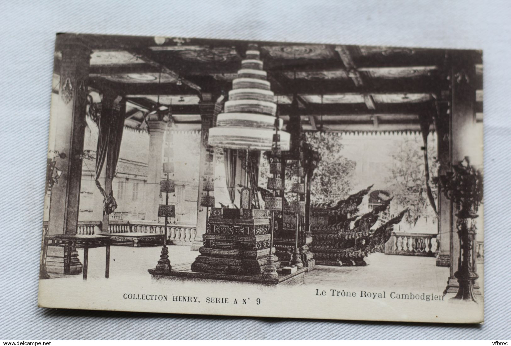 Cpa 1924, trône royal Cambodgien, Cambodge