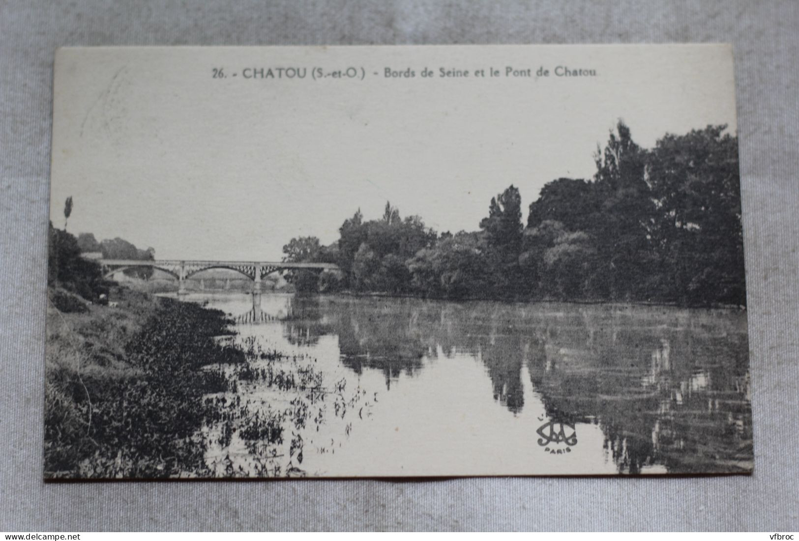 Cpa 1925, Chatou, bords de Seine et le pont de Chatou, Yvelines 78