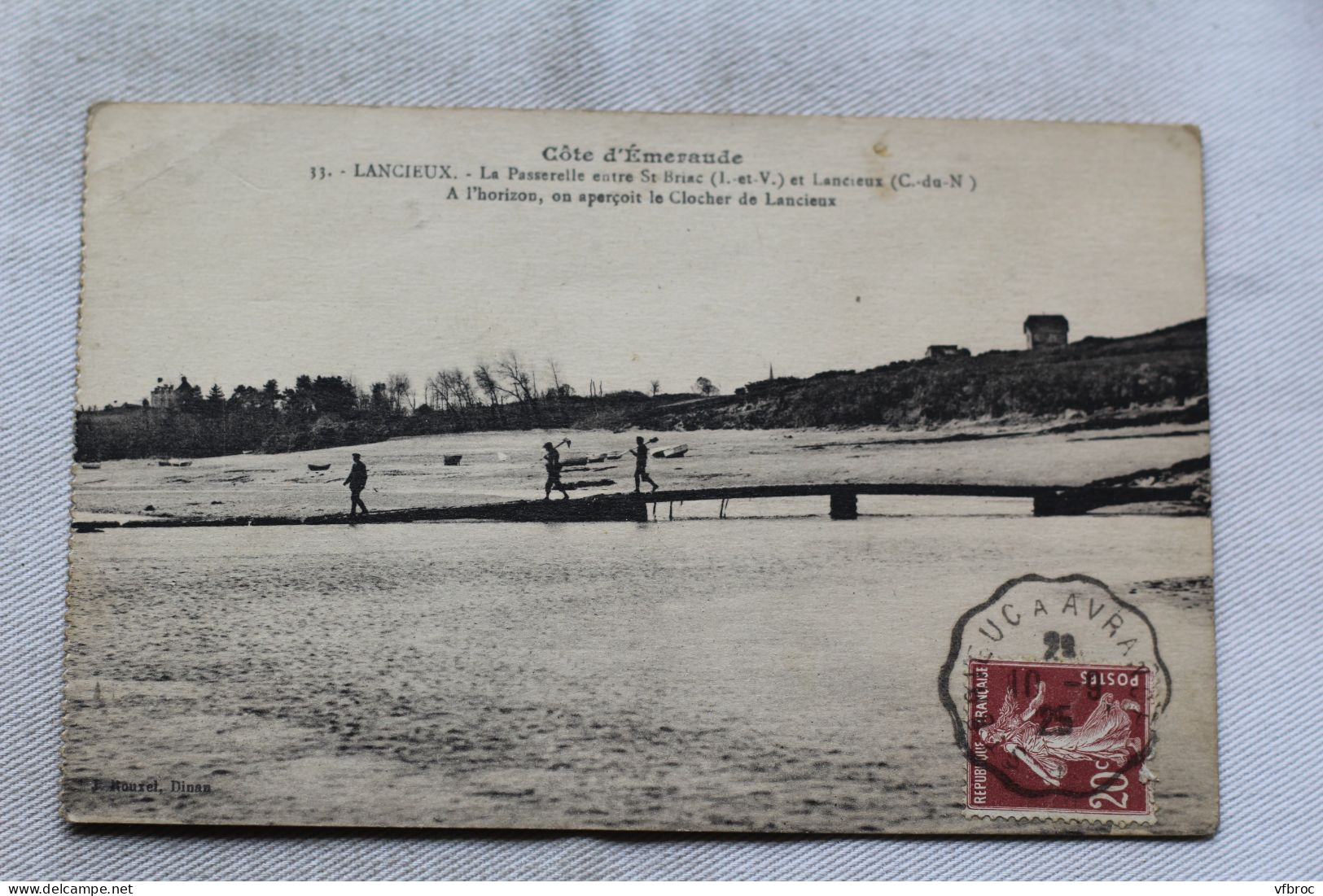Cpa 1925, Lancieux, la passerelle entre saint Briac et Lancieux, Cotes d'Armor 22