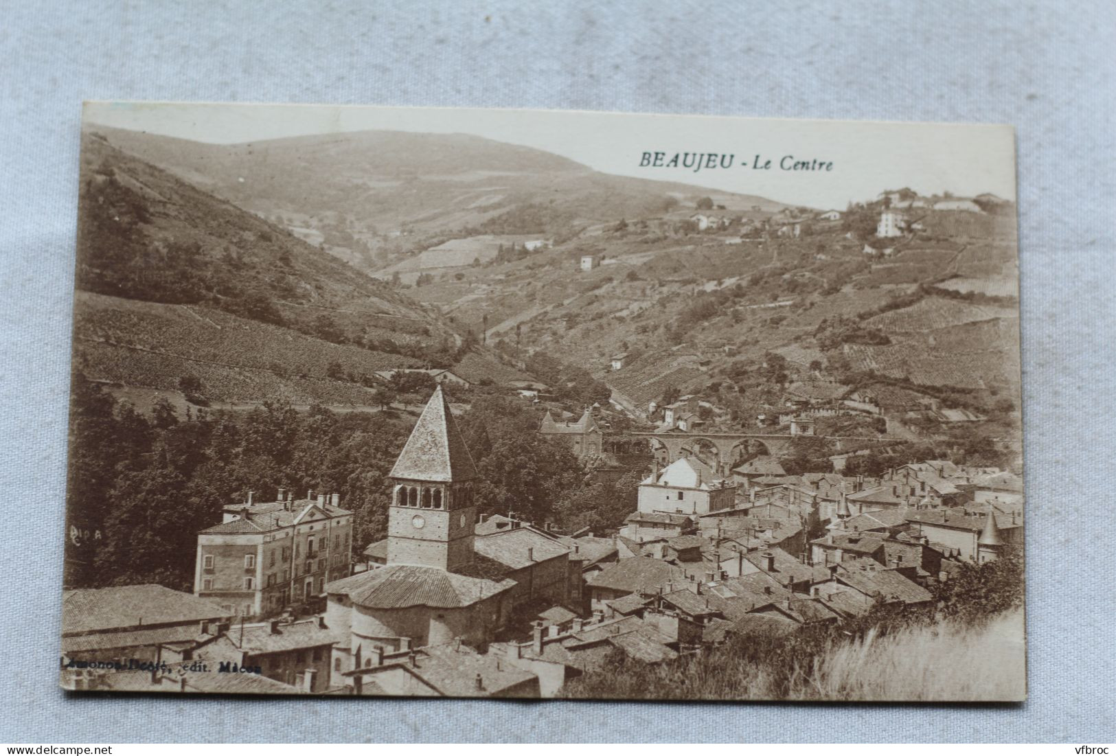 Cpa 1927, Beaujeu, le centre, Rhône 69