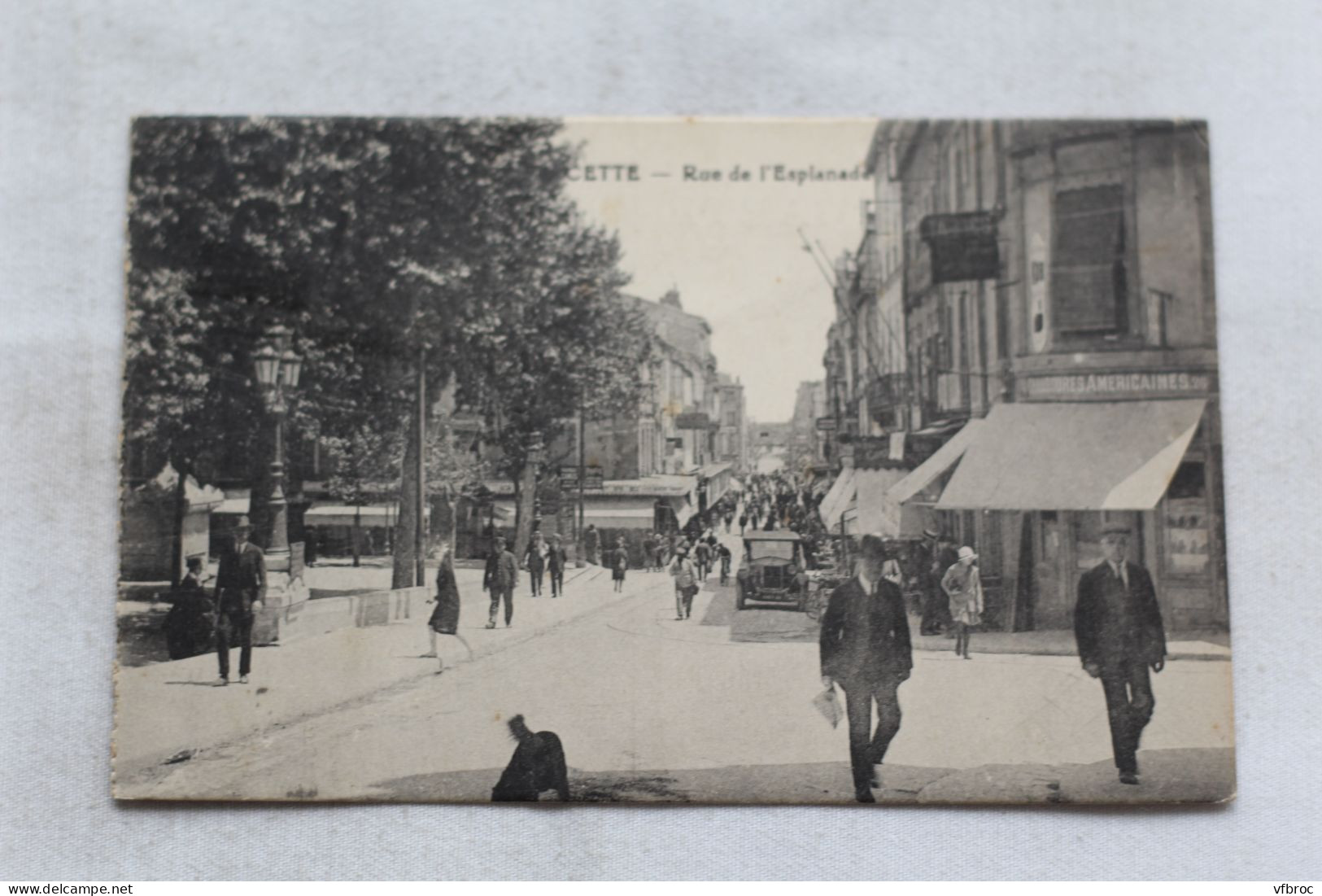 Cpa 1929, Cette, Sète, rue de l'Esplanade, Hérault 34
