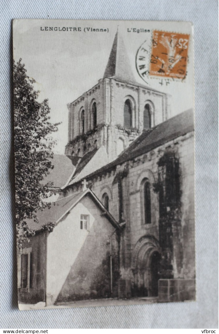 Cpa 1929, Lencloitre, l'église, Vienne 86