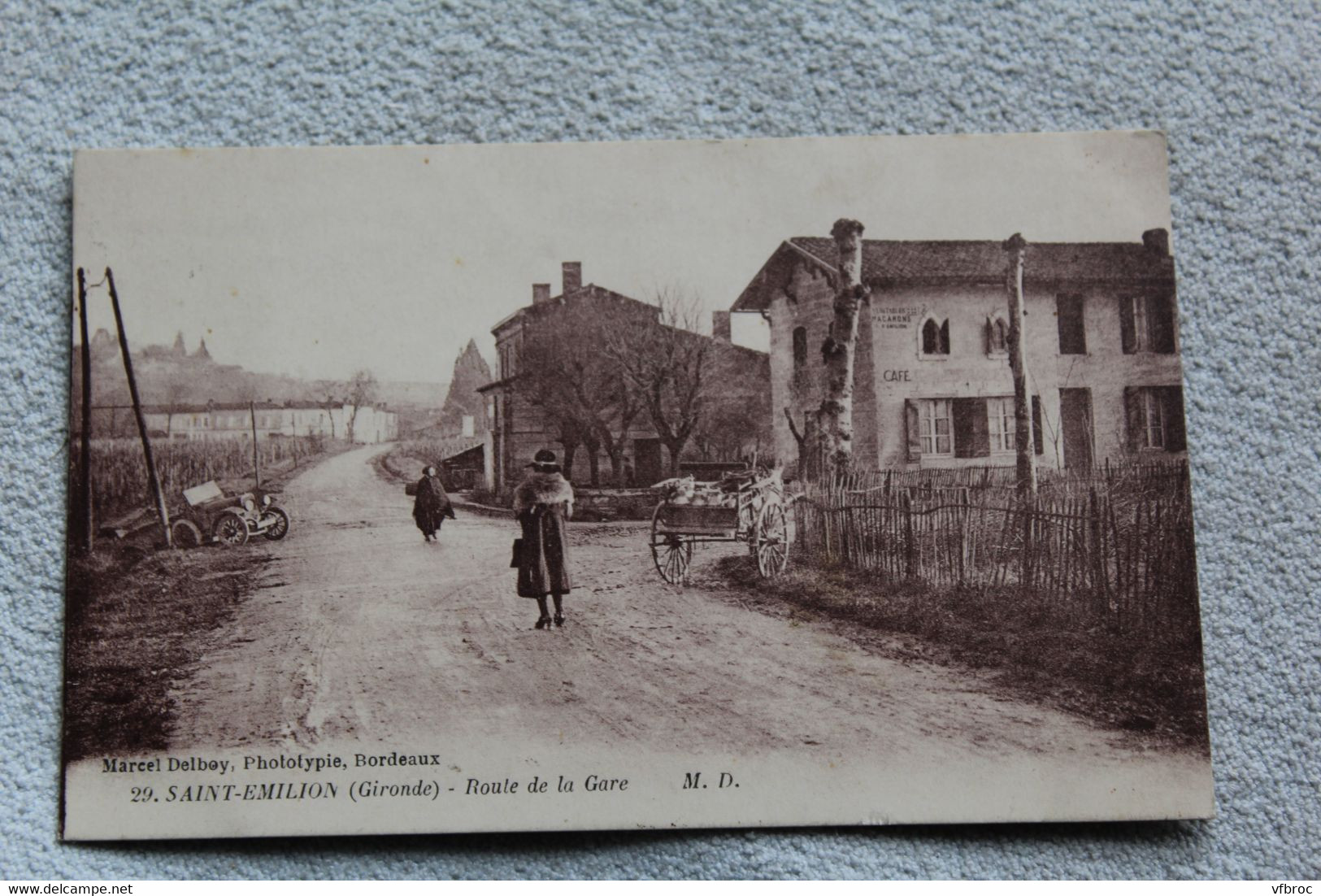 Cpa 1929, Saint Emilion, route de la gare, Gironde 33