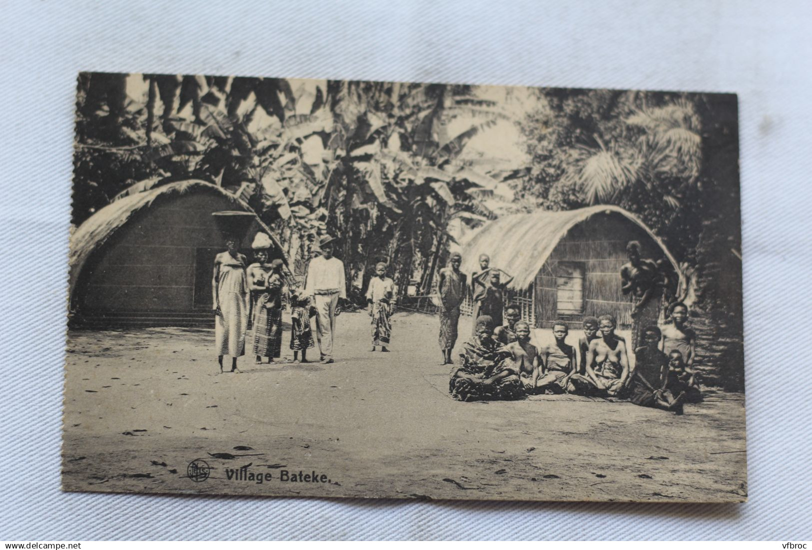 Cpa 1931, village Bateke, Congo