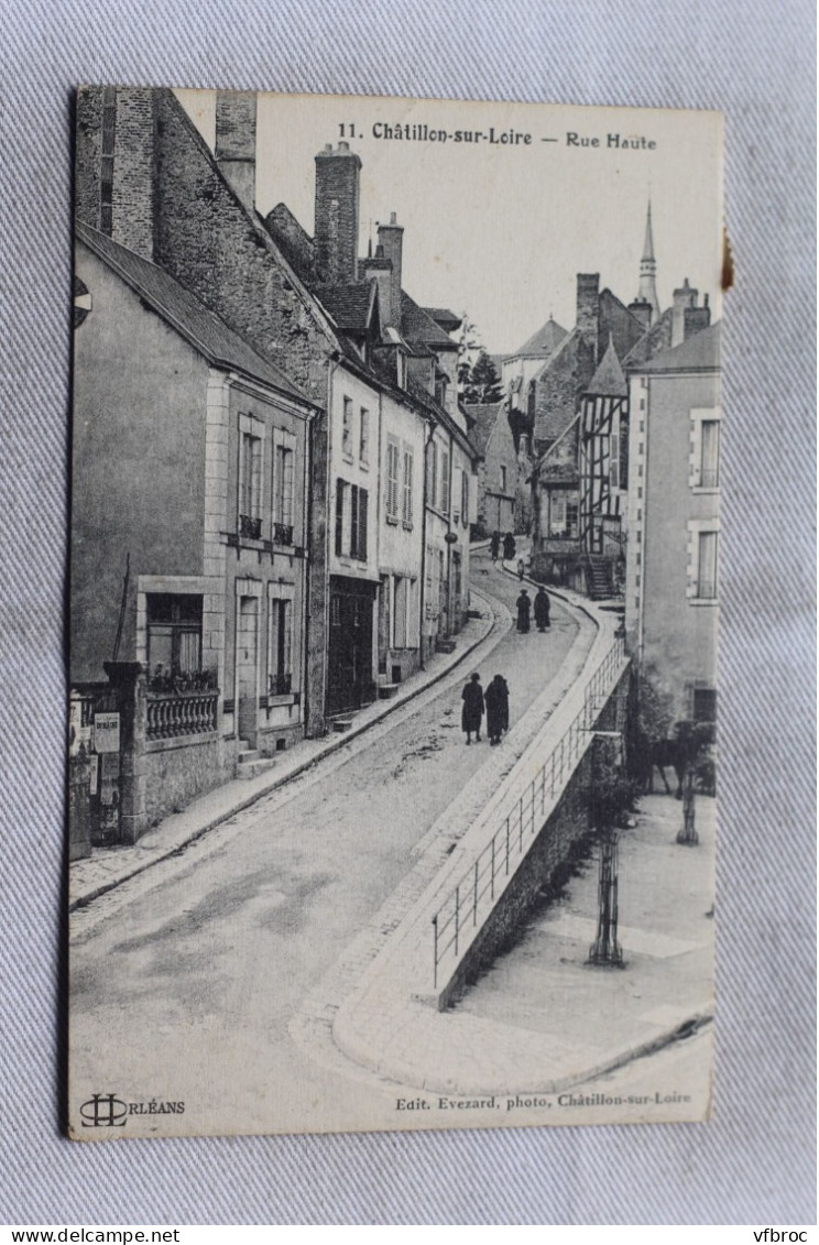 Cpa 1933, Chatillon sur Loire, rue Haute, Loiret 45