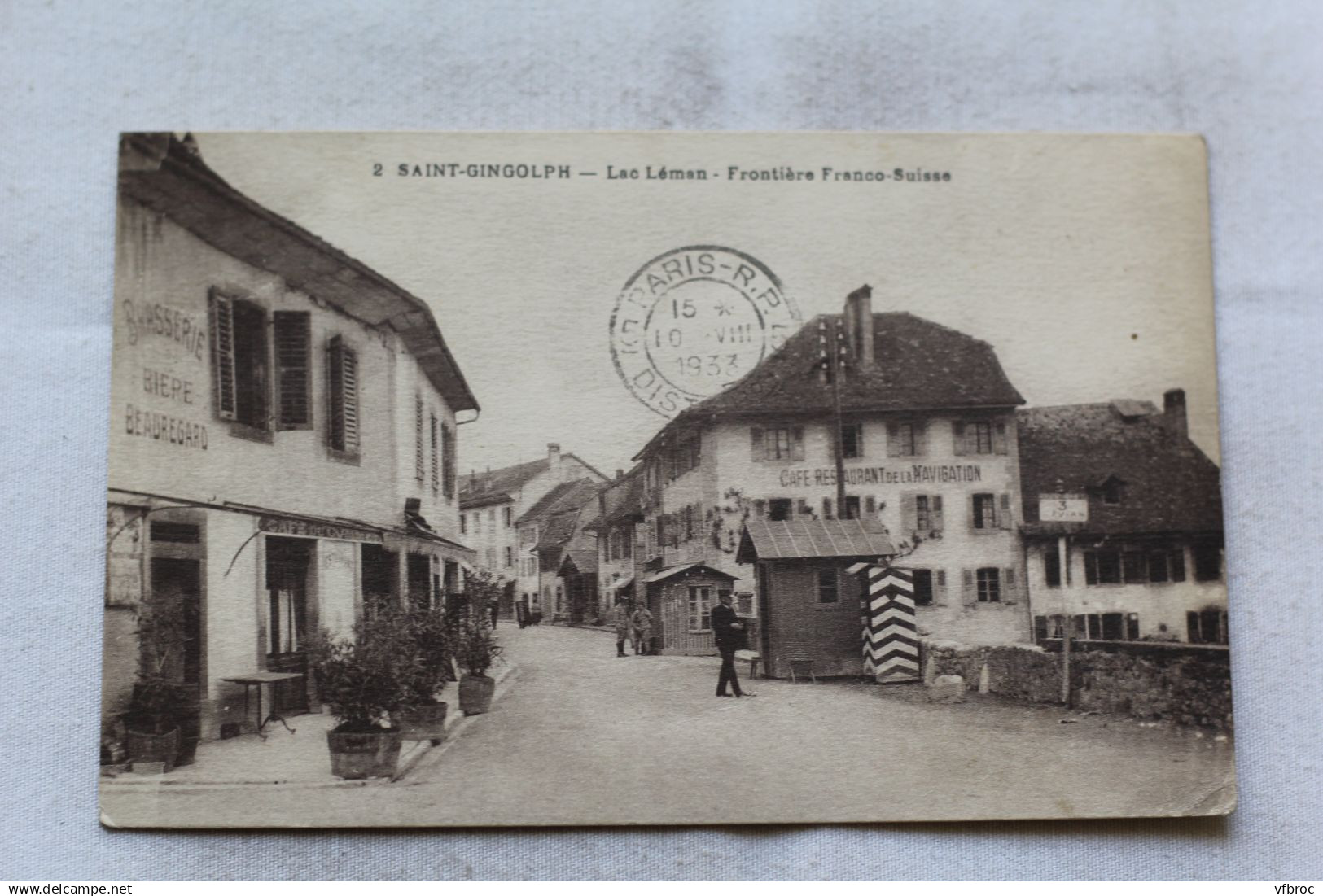 Cpa 1933, Saint Gingolph, lac Léman, frontière Franco Suisse, Haute Savoie 74