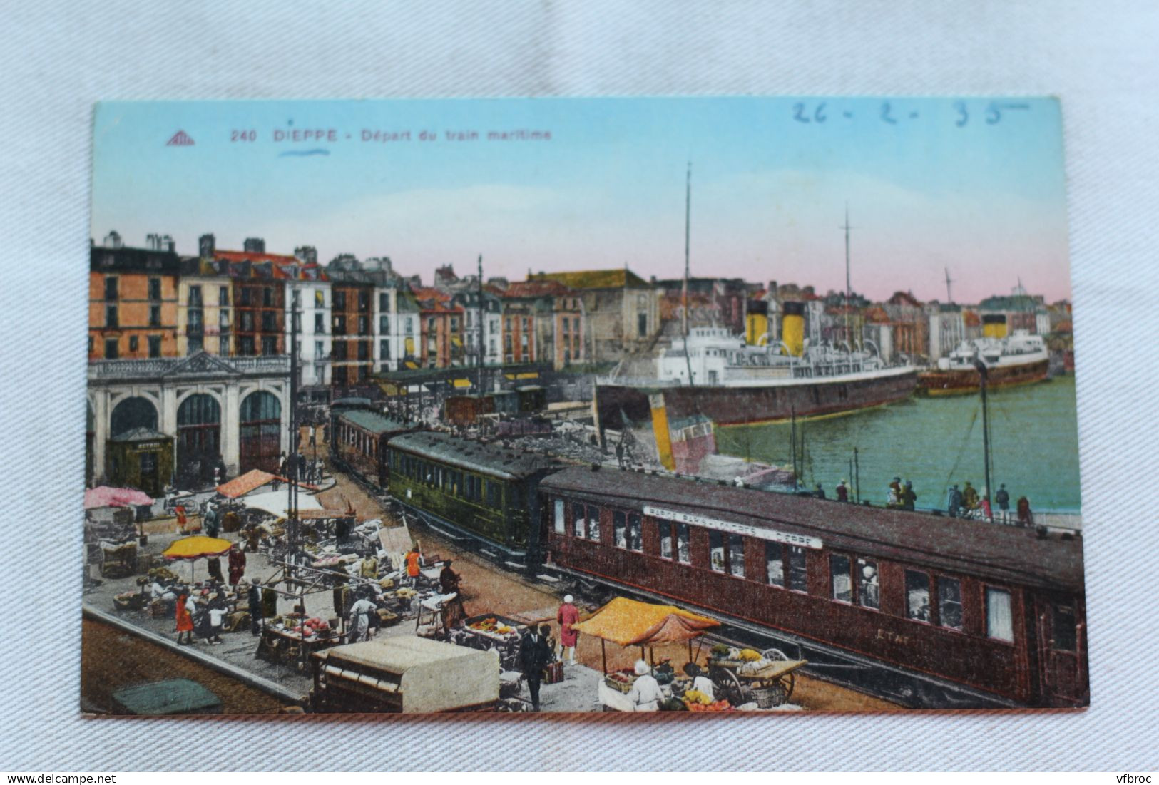 Cpa 1935, Dieppe, départ du train maritime, Seine Maritime 76