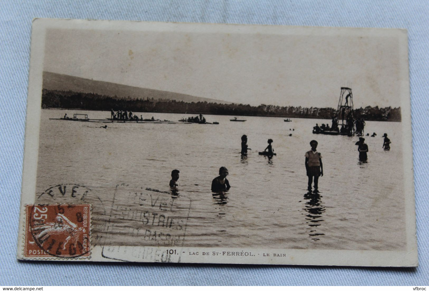 Cpa 1935, lac de Saint Ferreol, le bain, Haute Garonne 31